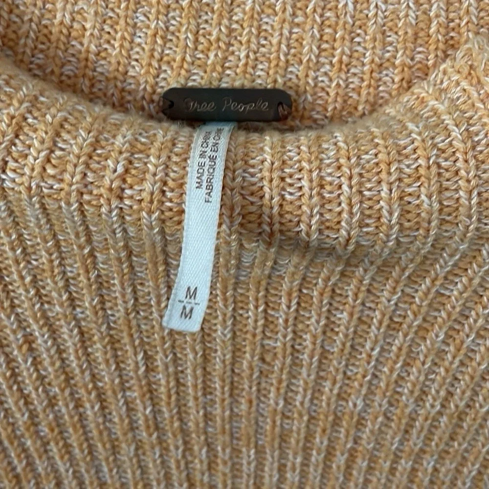 Free People Women's Orange Zest Too Good Ribbed‎ Pullover Sweater Size M